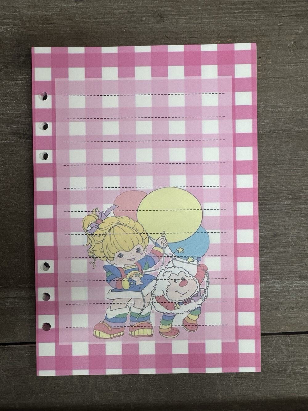 Pink & White Rainbow Brite Friends Size A5 Refill Paper (50 Sheets)
